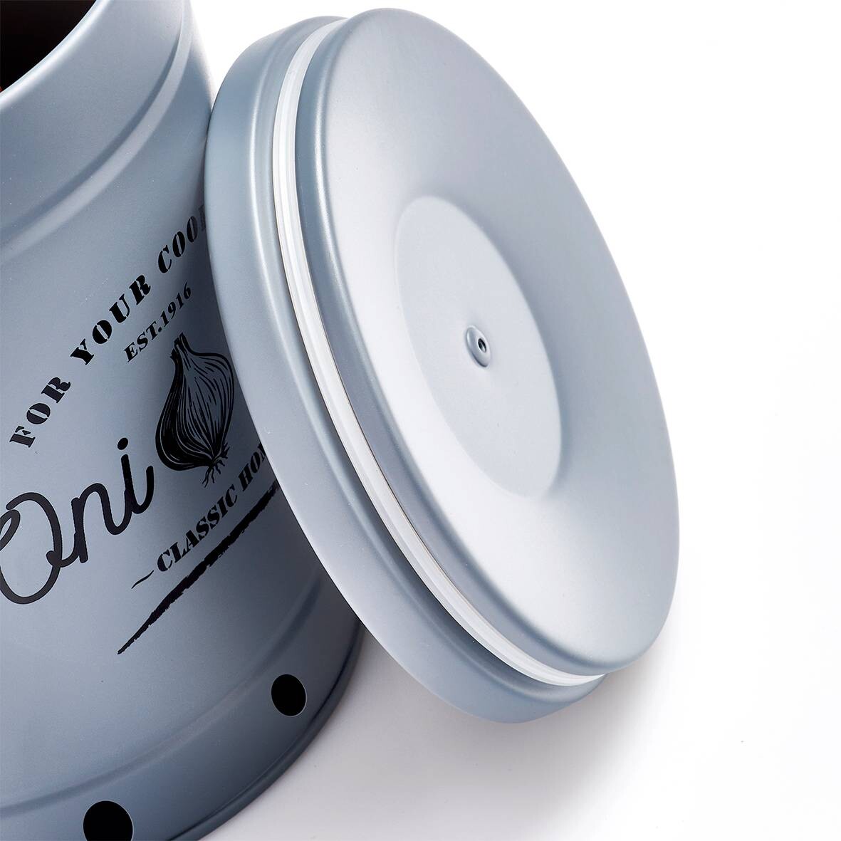 Zeller Vorratsdose Zwiebel grau B/H/L: ca. 13,7x18,4x13,7 cm