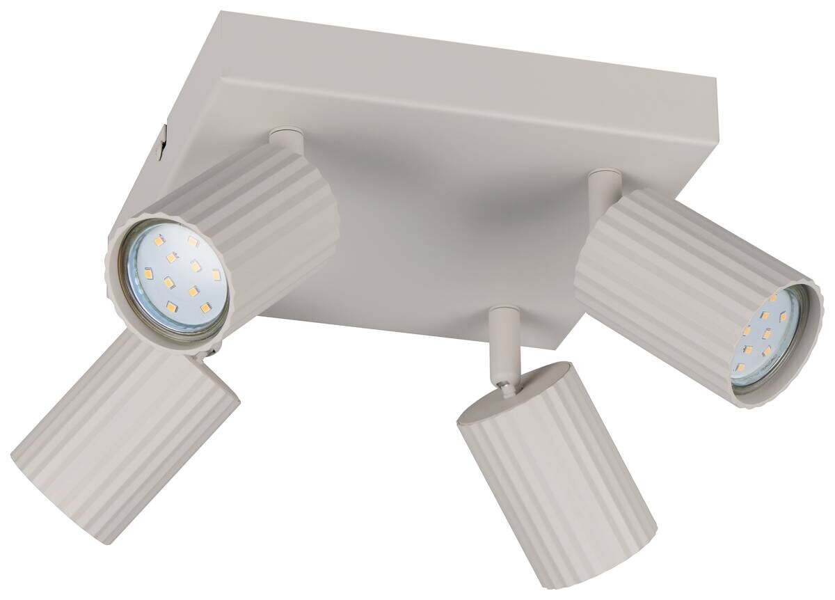 Reality Spot 4-flg. Soka grau Metall B/H/L: ca. 20x14,5x20 cm GU10 4 Brennstellen