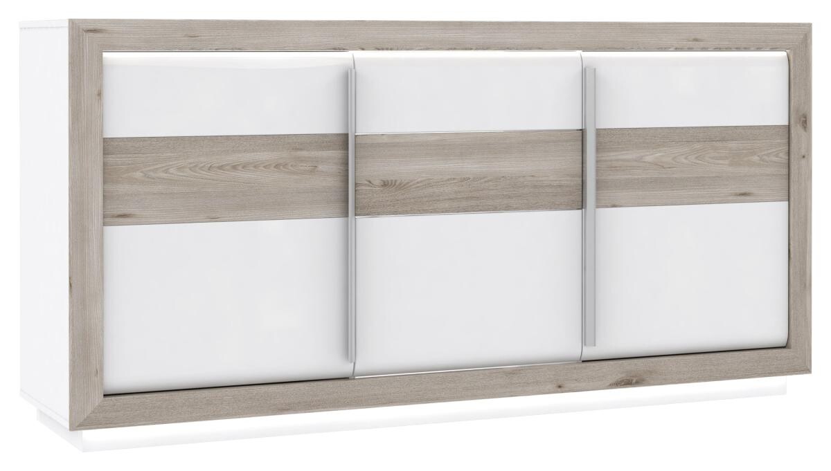 Sideboard weiß weiß Hochglanz Eiche Nelson Nachbildung B/H/T: ca. 192,7x98,2x53 cm