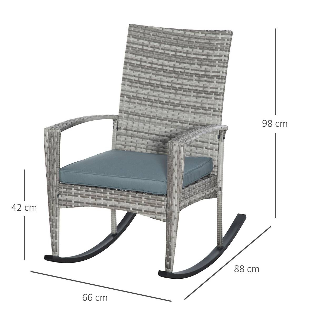 Outsunny Gartensessel grau Polyester B/H/L: ca. 88x66x98 cm
