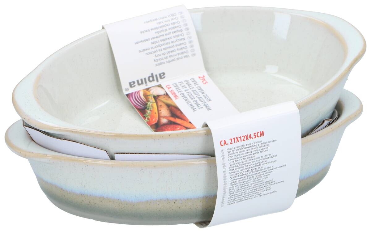 Auflaufform beige Keramik B/H/L: ca. 12x4x20 cm
