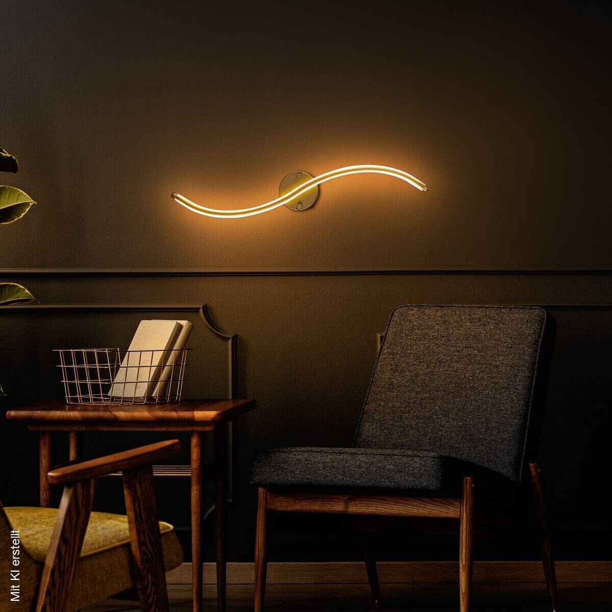 Opviq LED-Wandleuchte gold Metall B/H/T: ca. 10x67x5 cm
