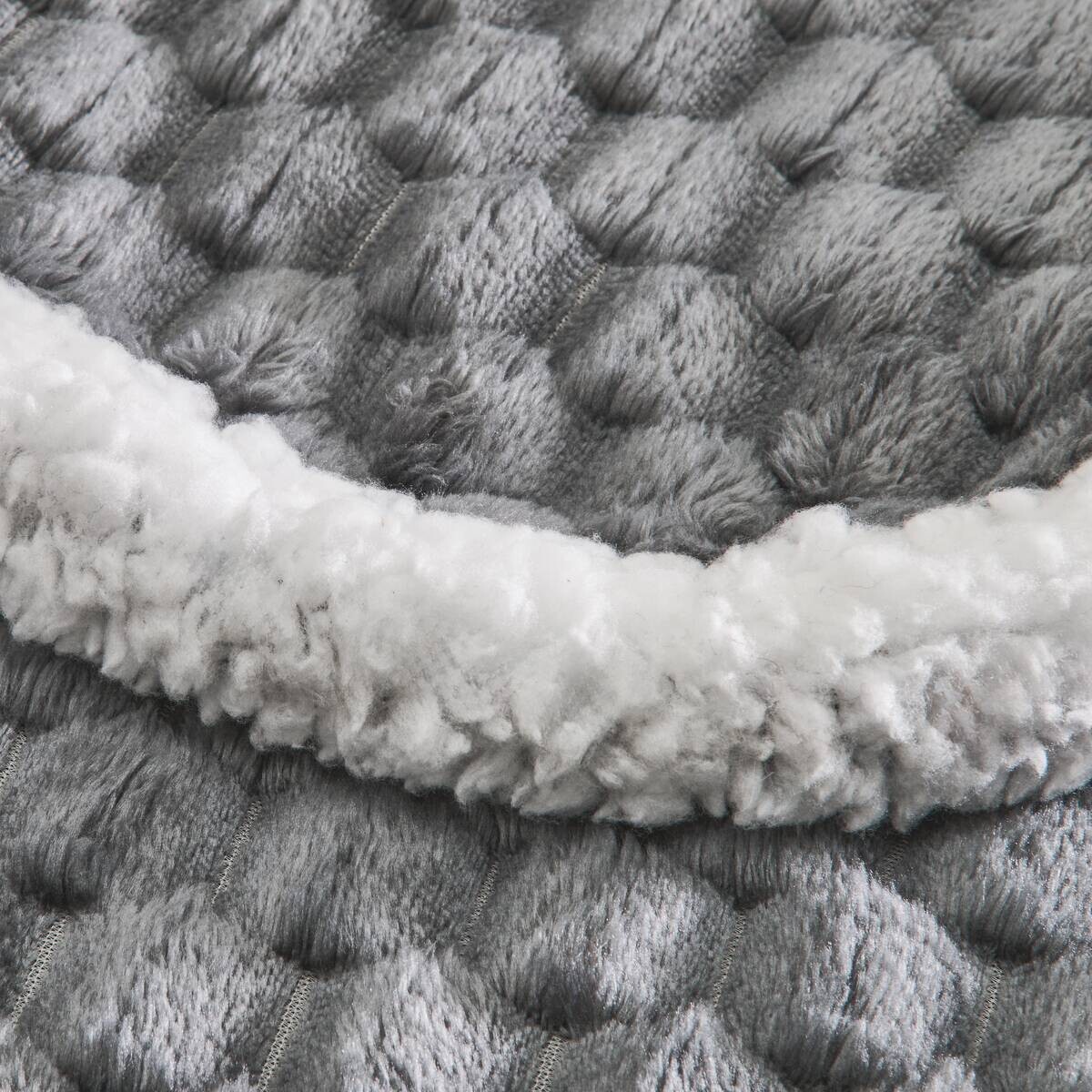 POCOline Tagesdecke Wabe Flanell anthrazit 100% Polyester B/L: ca. 200x230 cm
