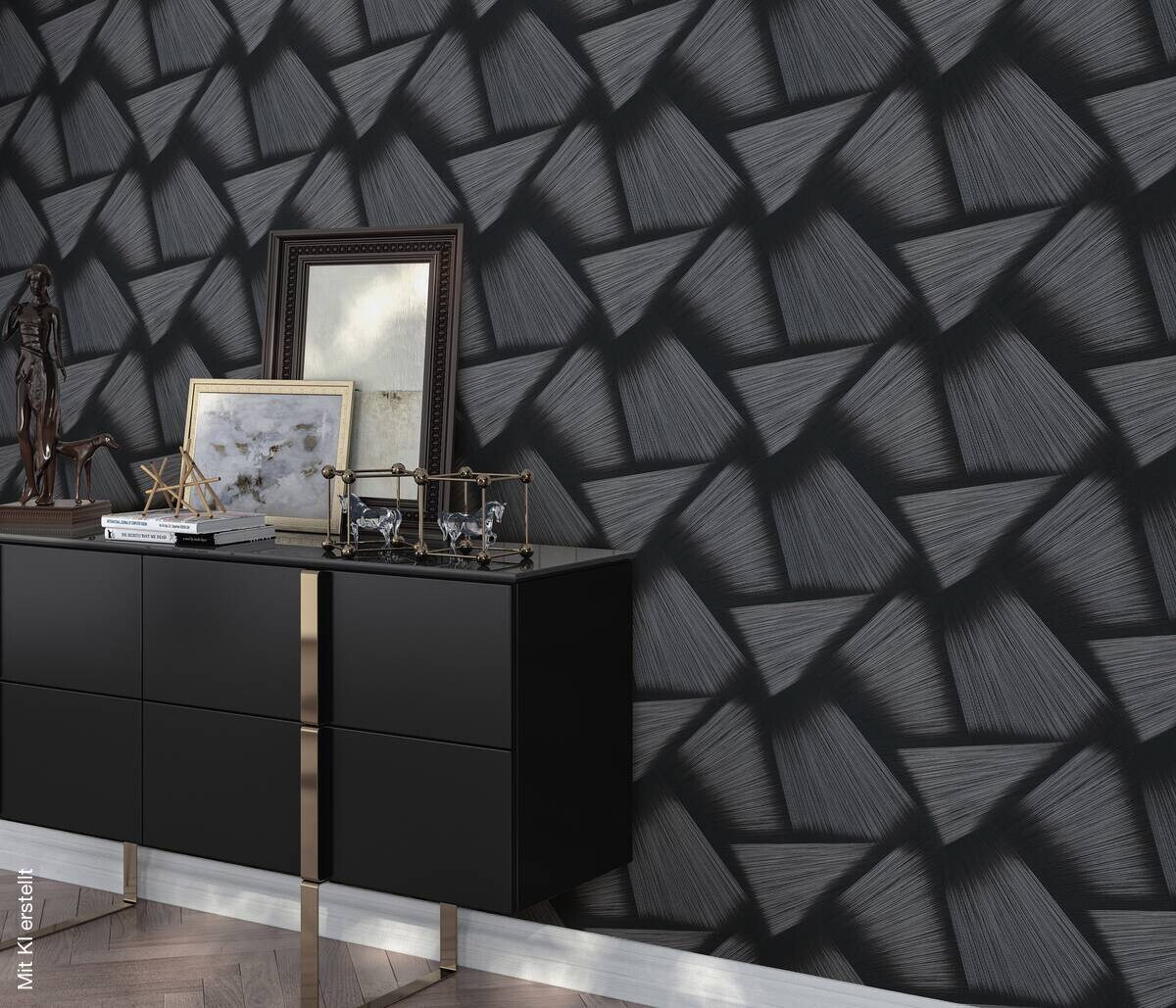 Erismann Vliestapete Schimmer schwarz silber B/L: ca. 53x1005 cm