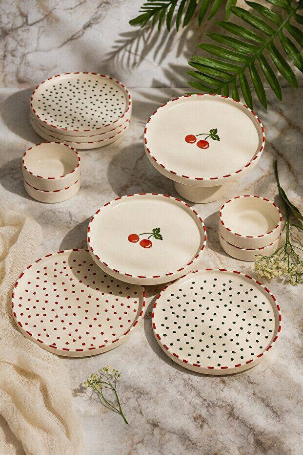 HermiaConcept Frühstücksservice beige Keramik 11 tlg.