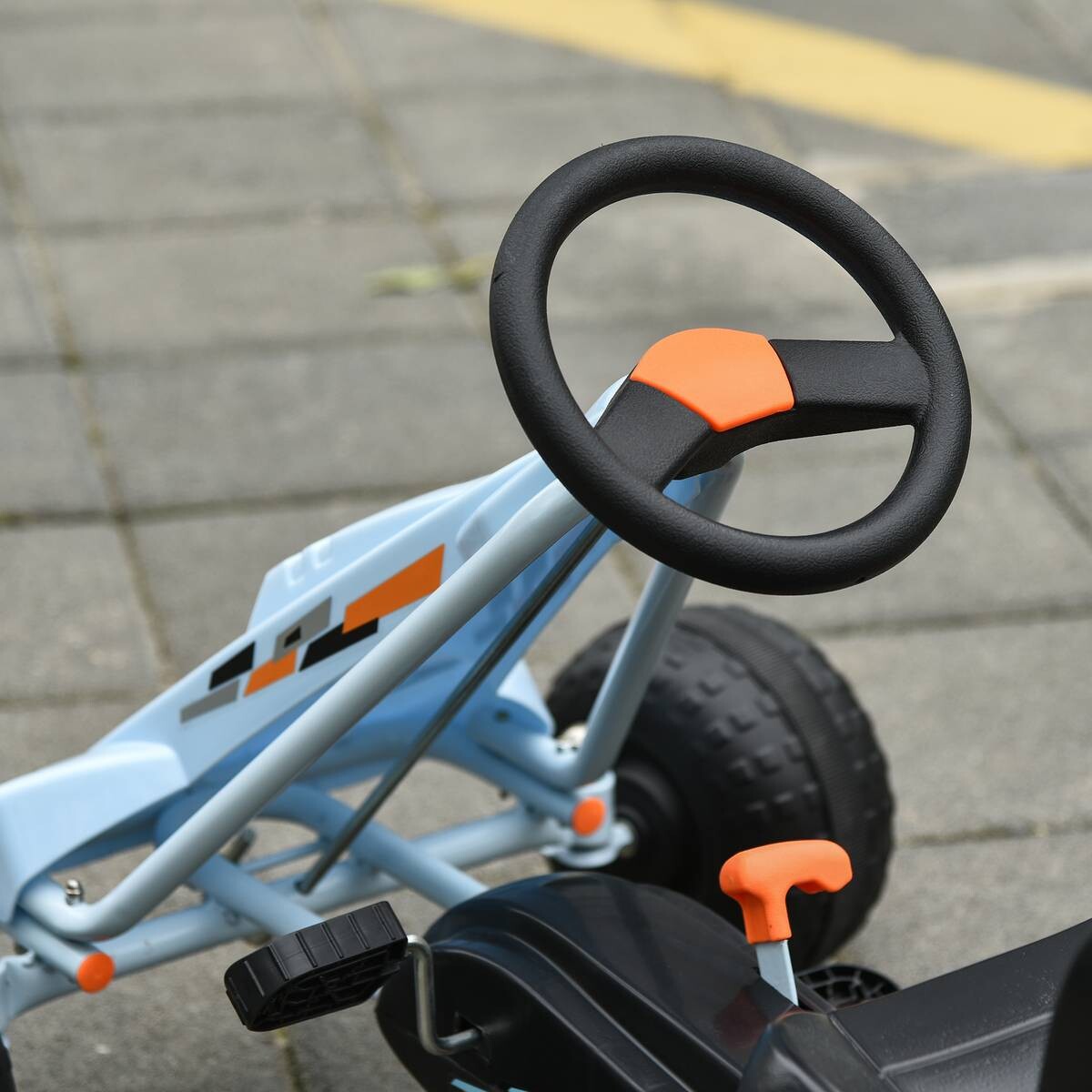 HOMCOM Kinder-Go-Kart hellblau B/H/L: ca. 66x59x97 cm