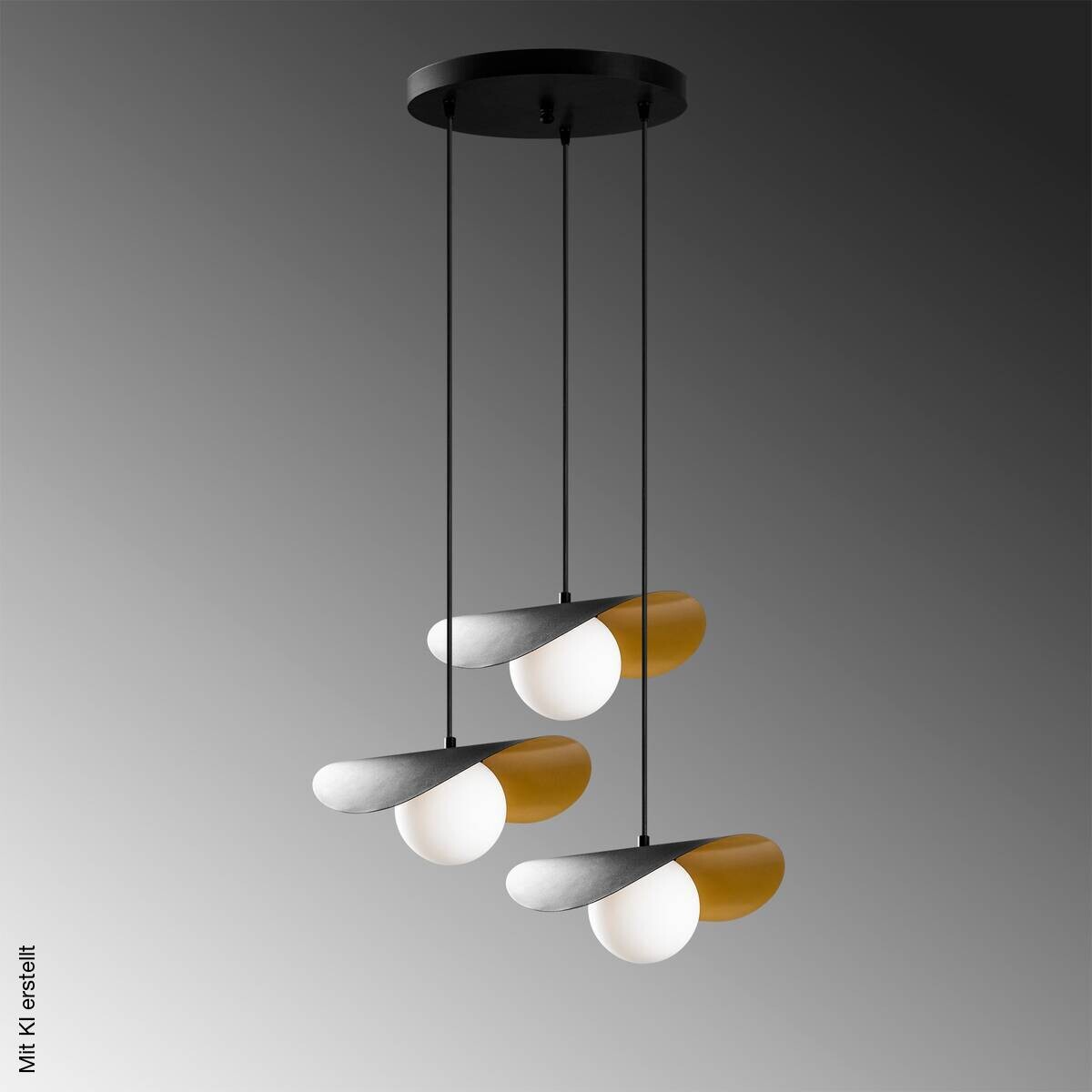 Opviq Pendelleuchte Vatoz-6141 schwarz B/H/T/L/D: ca. 60x105x60x60x60 cm E27 3 Brennstellen