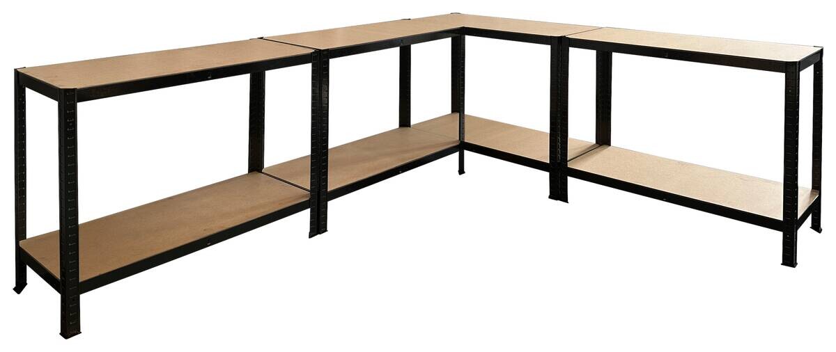 Schwerlaststeckregal 2er-Set schwarz B/H/T: ca. 160x160x40 cm