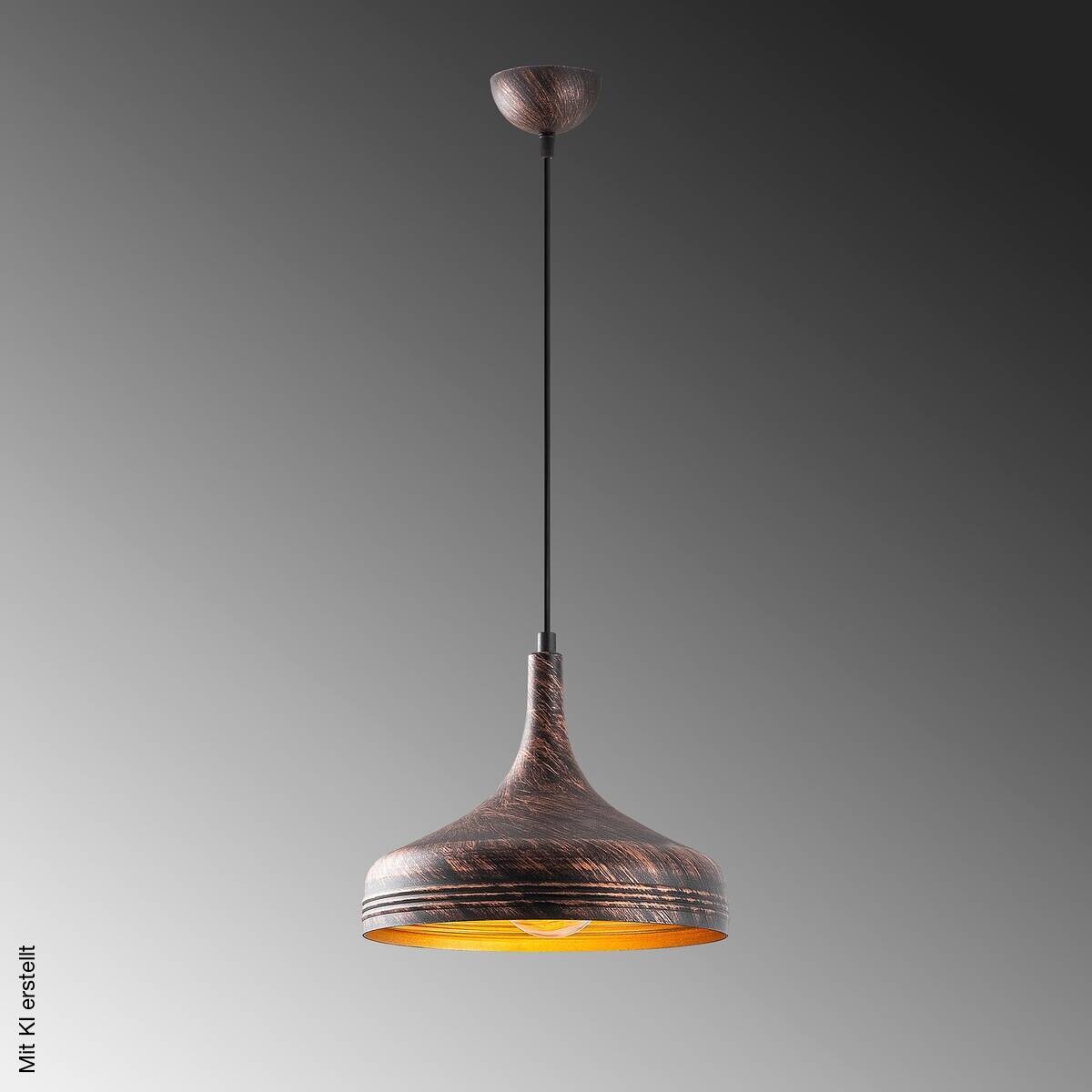 Opviq Pendelleuchte Kupfer B/H/T: ca. 30x123x30 cm E27 1 Brennstellen