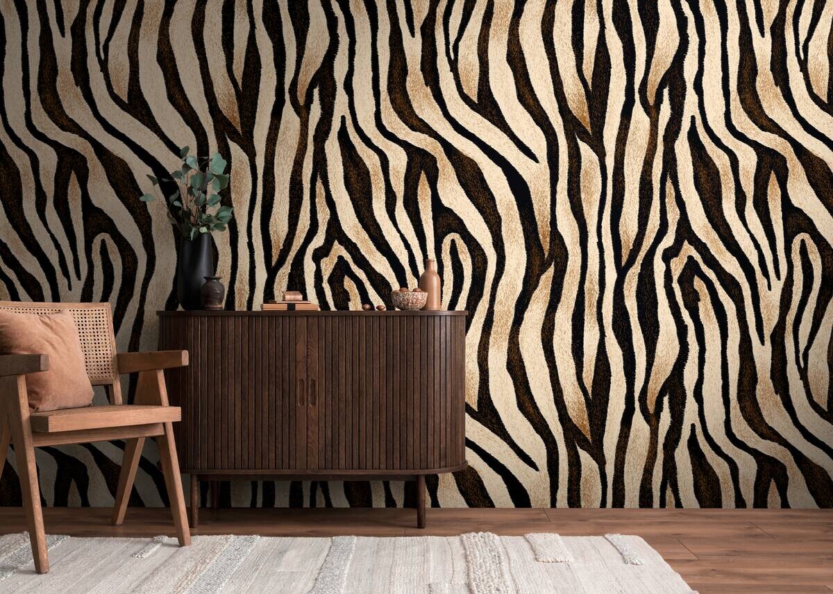 Livingwalls Fototapete Streifen schwarz braun beige B/L: ca. 280x159 cm