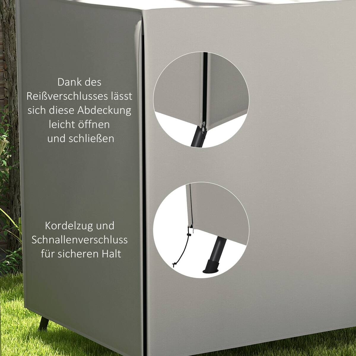 Outsunny Abdeckplane grau Polyester B/H/L: ca. 114x177x152 cm