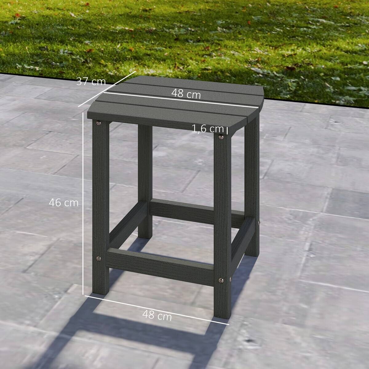 Outsunny Beistelltisch grau Kunststoff B/H/L: ca. 37x46x48 cm