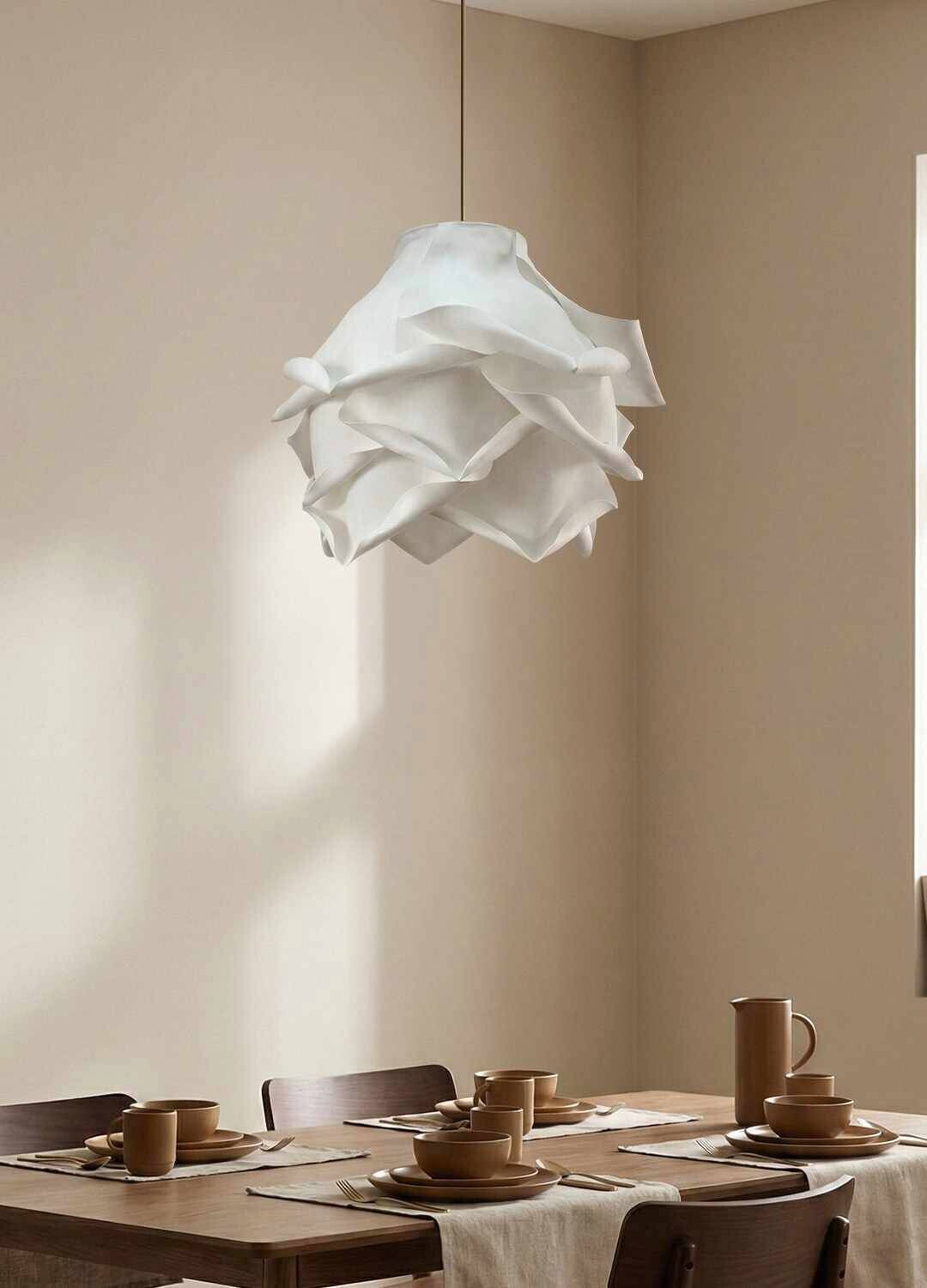 Opviq Pendelleuchte weiß Kunststoff B/H/T/L/D: ca. 58x125x58x58x58 cm E27 1 Brennstellen
