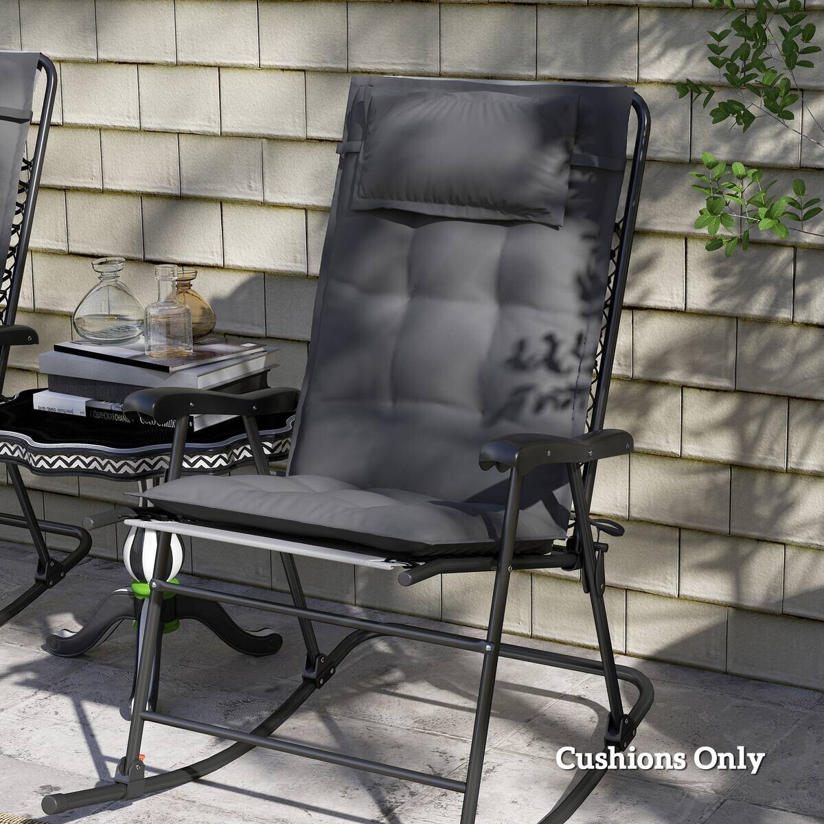 Outsunny Liegenauflage 2er Set dunkelgrau Polyester B/H/L: ca. 50x5x116 cm