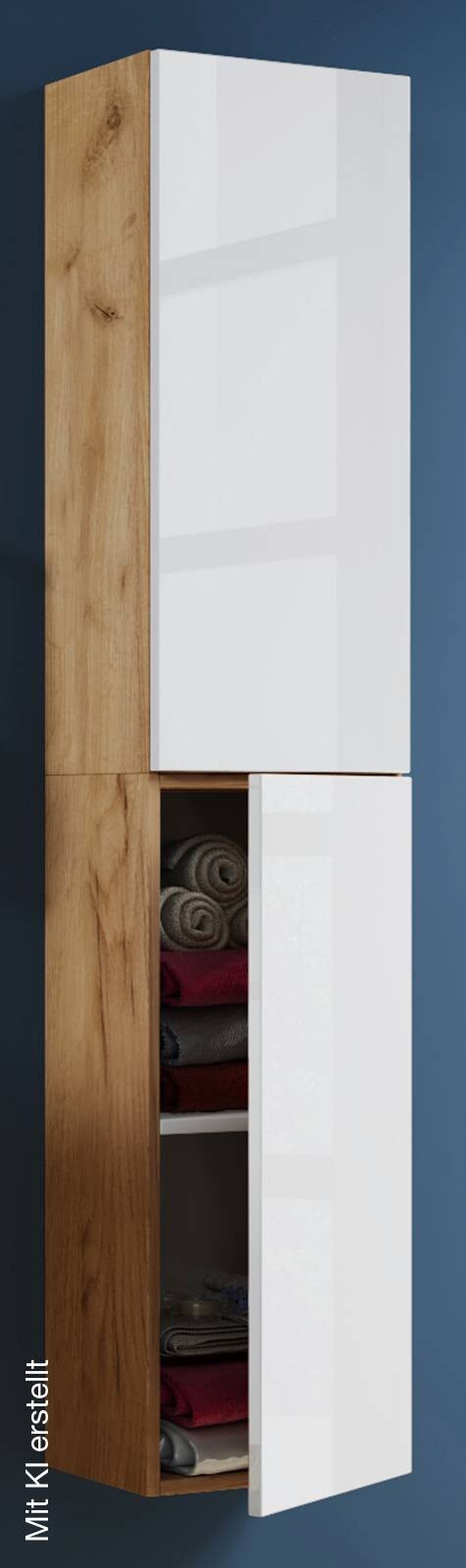Hochschrank Lendas Eiche Honig Nachbildung weiß B/H/T: ca. 33x150x22 cm