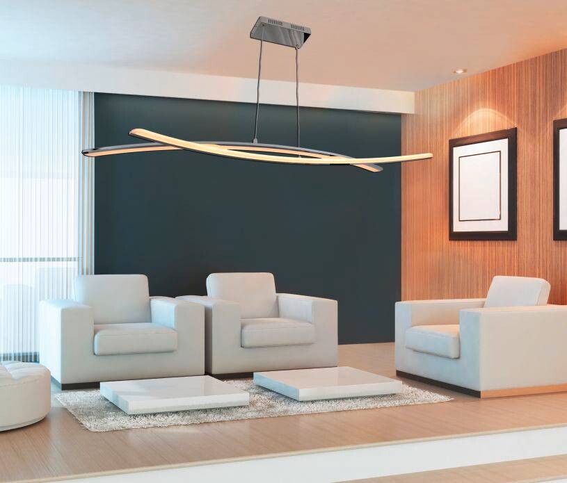 Näve Leuchten LED Pendelleuchte NV7063442 silber Metall B/H/L: ca. 72x120x32 cm 1 Brennstellen
