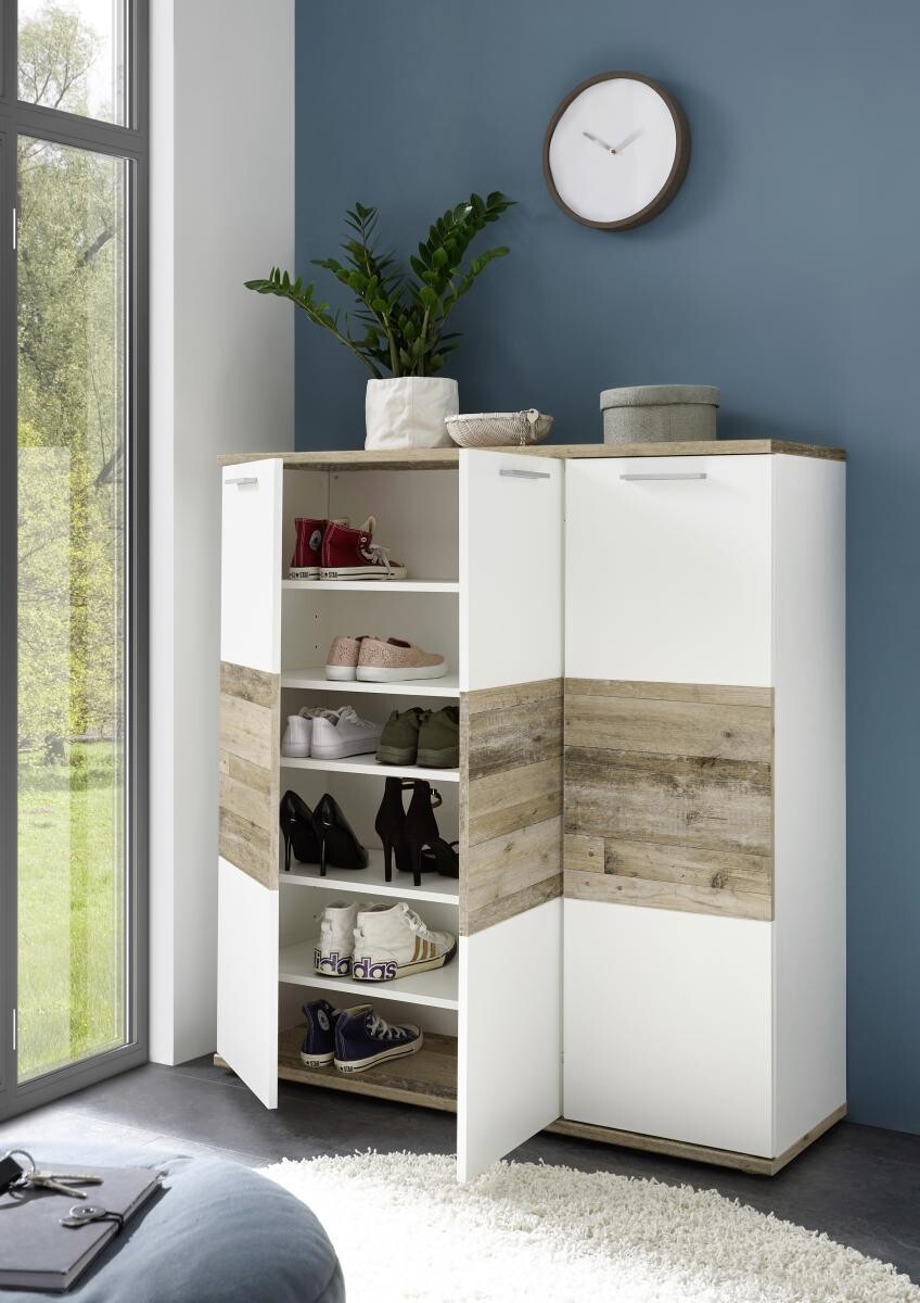 Kommode Hugo weiß Old Wood hell Nachbildung B/H/T: ca. 116x122x38 cm