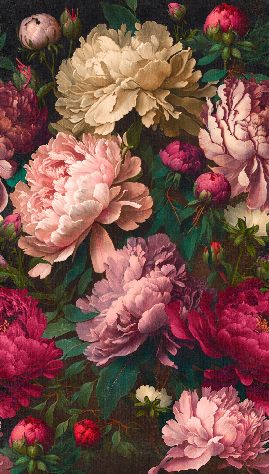 Livingwalls Fototapete Floral rot rosa pink B/L: ca. 280x159 cm