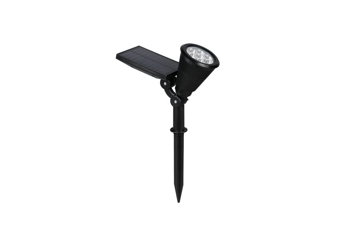 Solar-Gartenstrahler mattschwarz B/H/T: ca. 9x36x24 cm
