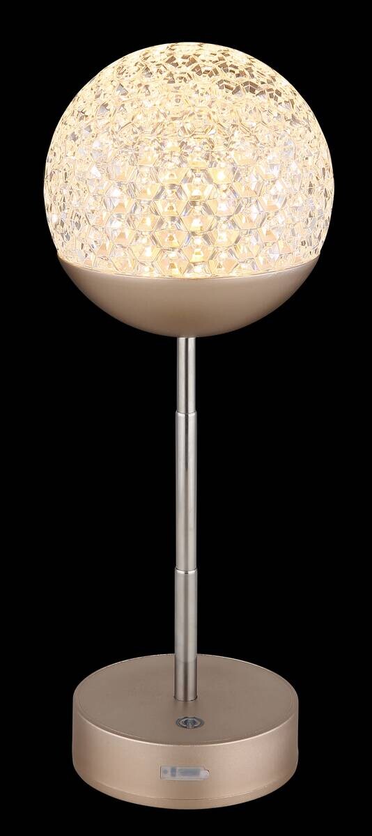 GLOBO Tischleuchte Gavin gold Kunststoff Acryl H/D: ca. 31,5x12 cm