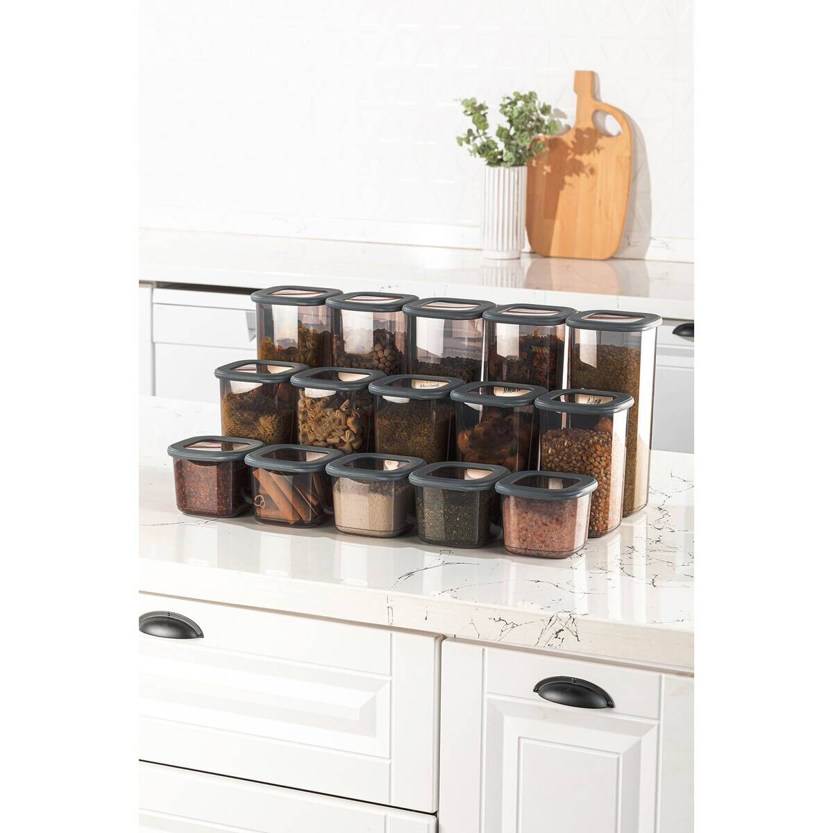 HermiaConcept Vorratsdosenset 15tlg. anthrazit