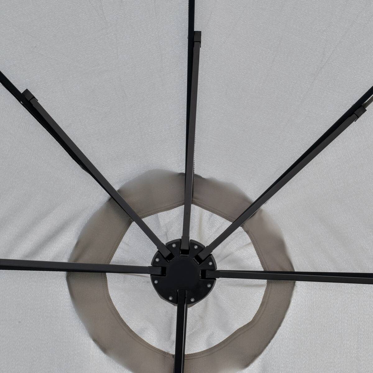 Outsunny Sonnenschirm mit Solar-LED-Leuchte bunt Metall B/H/L: ca. 265x240x450 cm