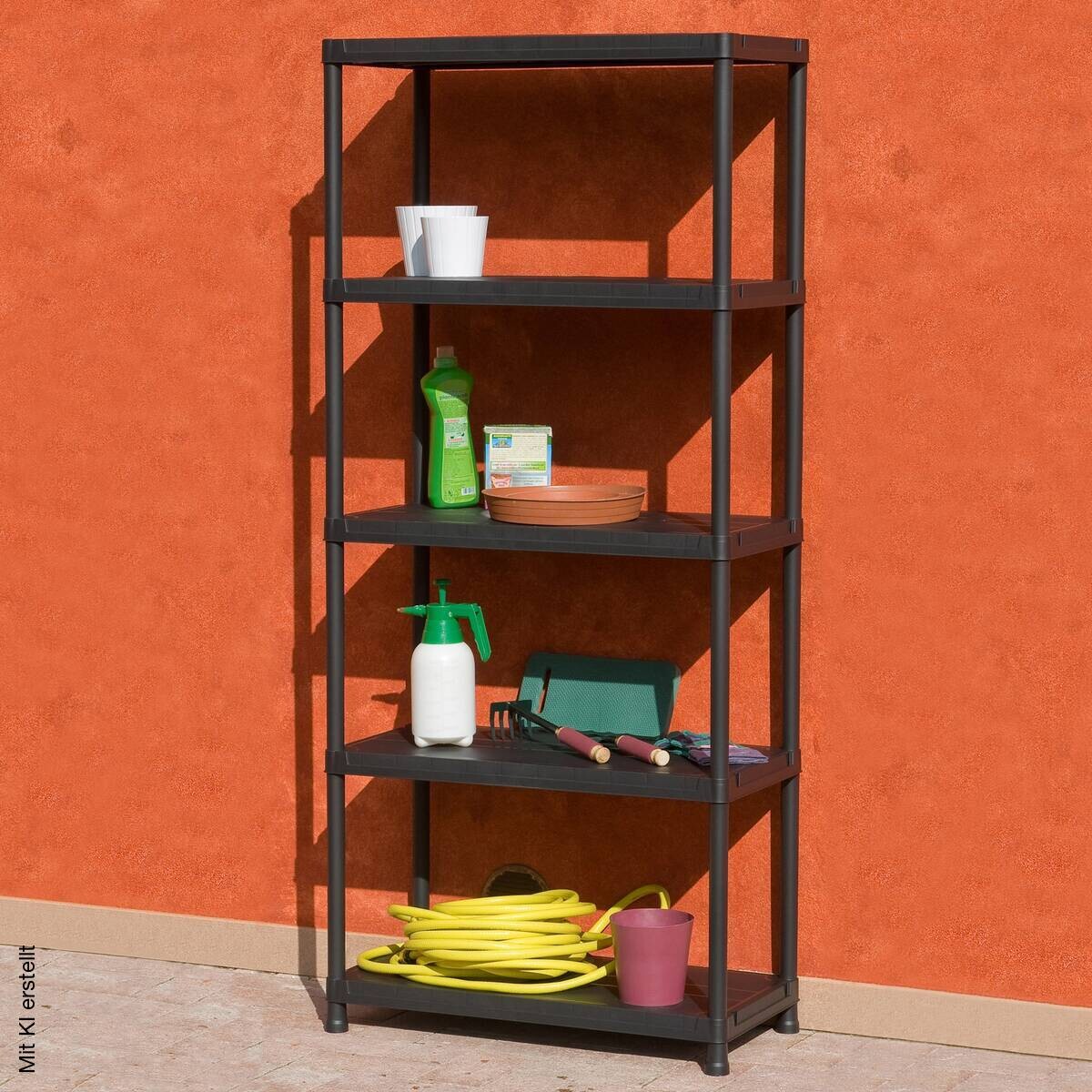 Steckregal schwarz B/H/T: ca. 80x180x40 cm