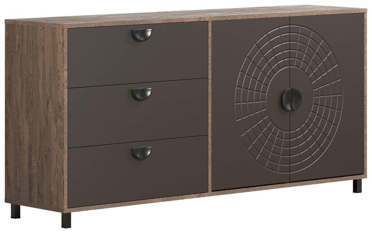 Sideboard Fusion Eiche dunkel Nachbildung bronze Optik B/H/T: ca. 176x86x42 cm