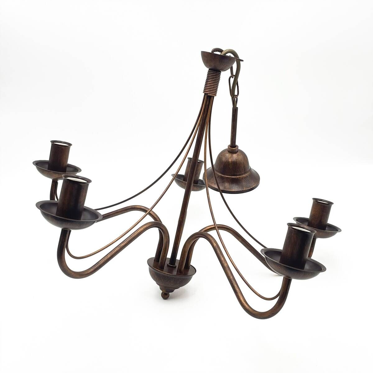 Lamkur Pendelleuchte braun Stahl B/H/L: ca. 53x71x53 cm E14 5 Brennstellen