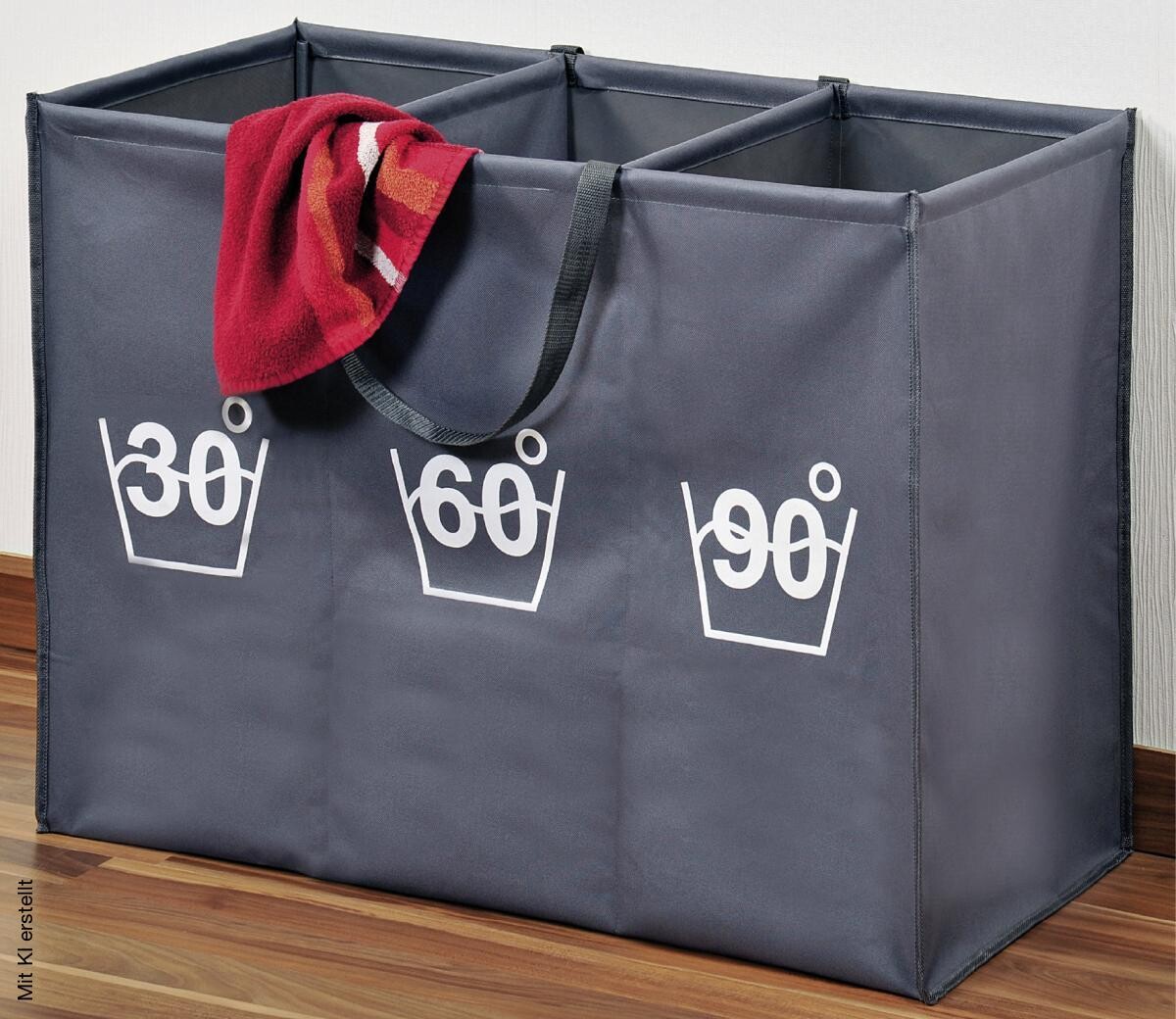 Kesper Wäschesammler grau Polyester B/H/L: ca. 36x60x74 cm