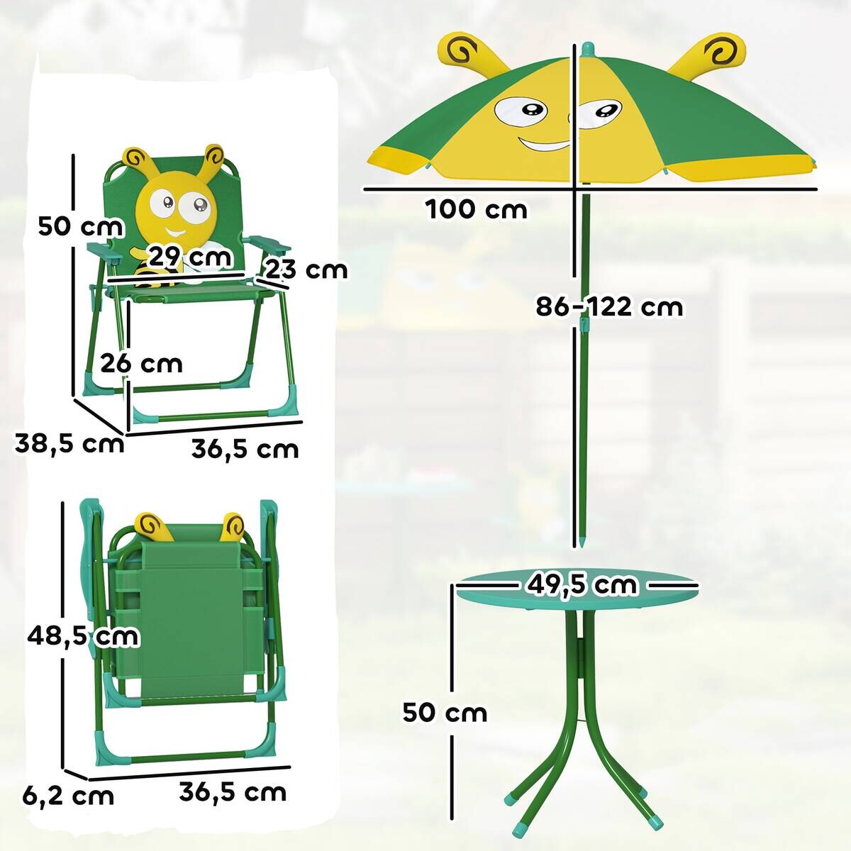 AIYAPLAY Kindersitzgruppe grün Polyester B/H/L: ca. 49,5x50x49,5 cm
