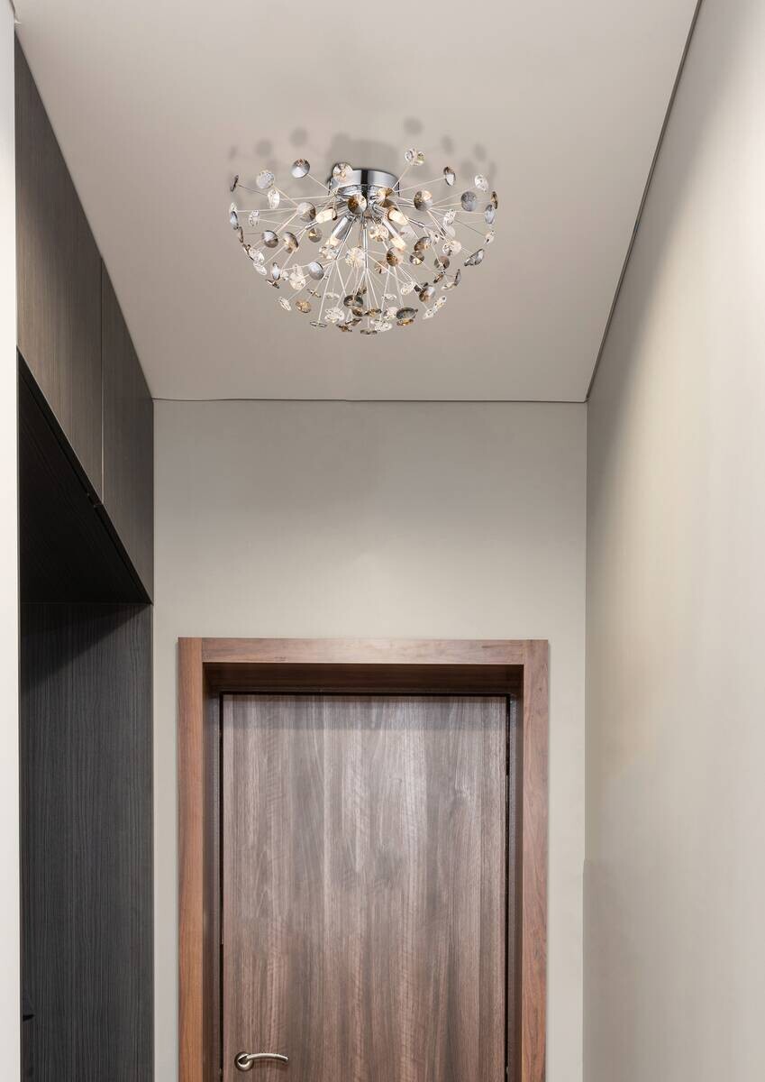 GLOBO LED-Deckenleuchte Rauch Chrom Metall H/D: ca. 25x45 cm 4 Brennstellen