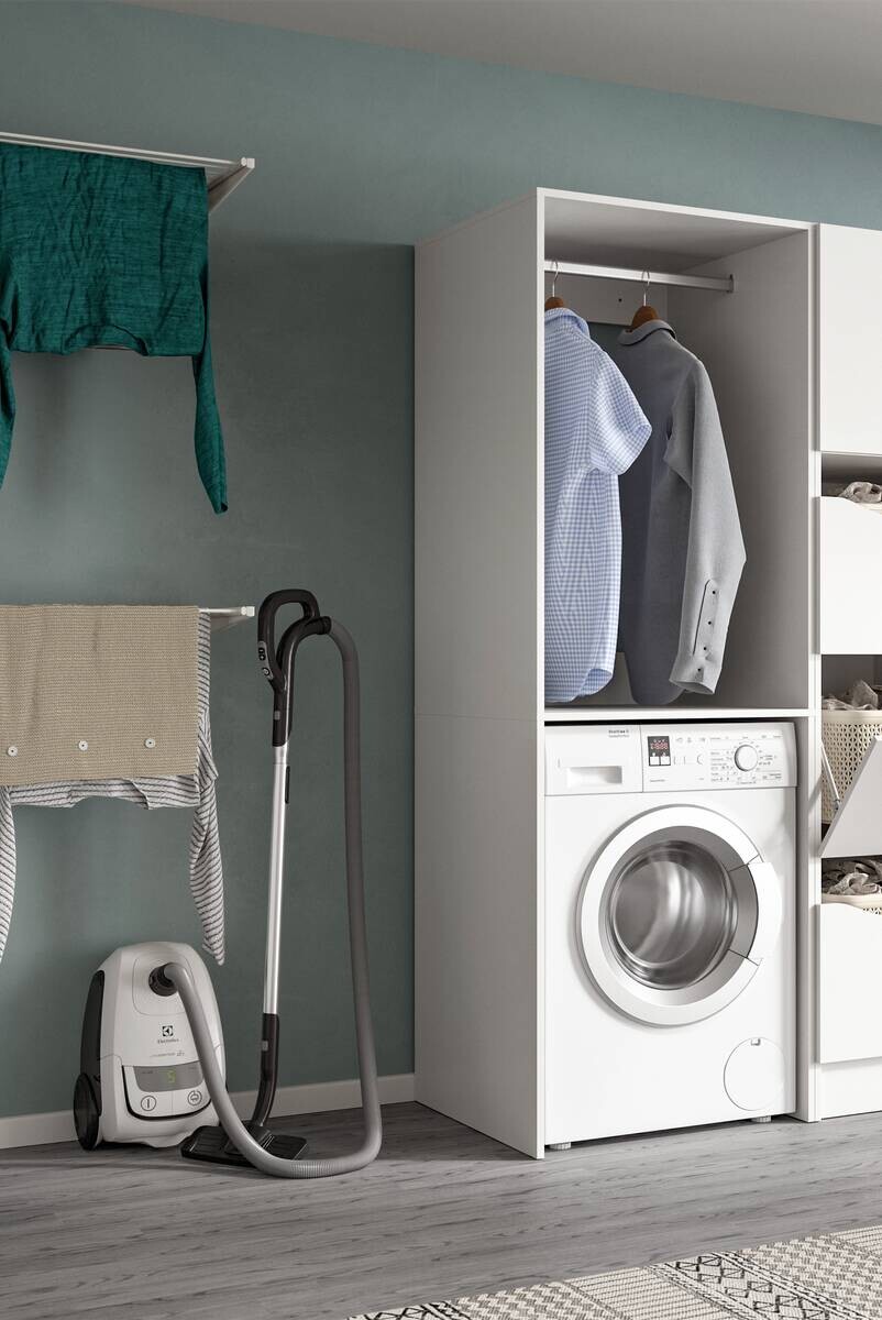 Waschmaschinenumbauschrank Free weiß B/H/T: ca. 66x196x66 cm