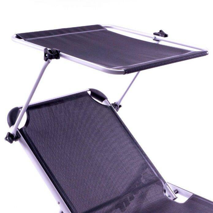 VCM Sonnenliege schwarz Aluminium B/H/T: ca. 57x187x30 cm
