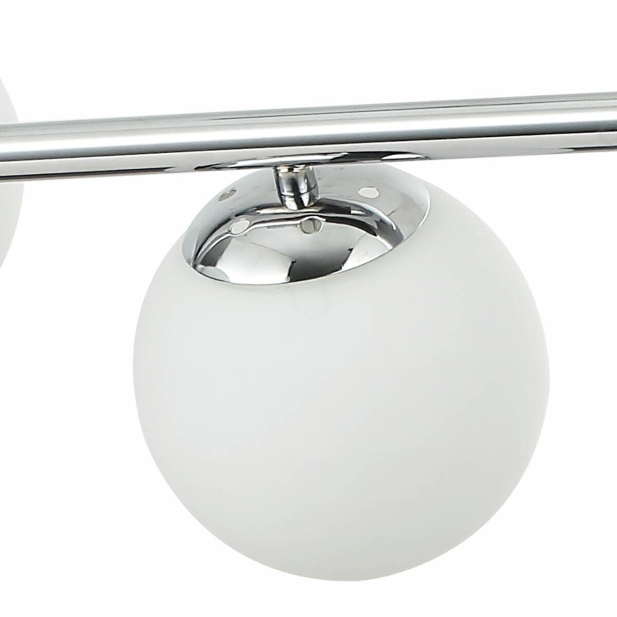 Lamkur Hängeleuchte Maddie Chrom Glas Stahl B/H/L: ca. 111x40x96 cm E14 6 Brennstellen