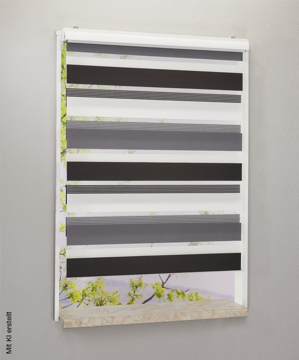 Boviva Doppelrollo mit Blende weiß B/L: ca. 80x160 cm