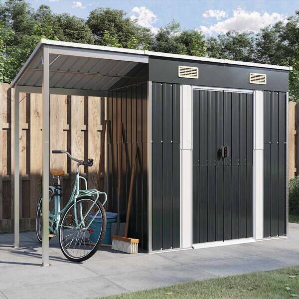 vidaXL Gartenhaus anthrazit B/H/T: ca. 277x181x110,5 cm