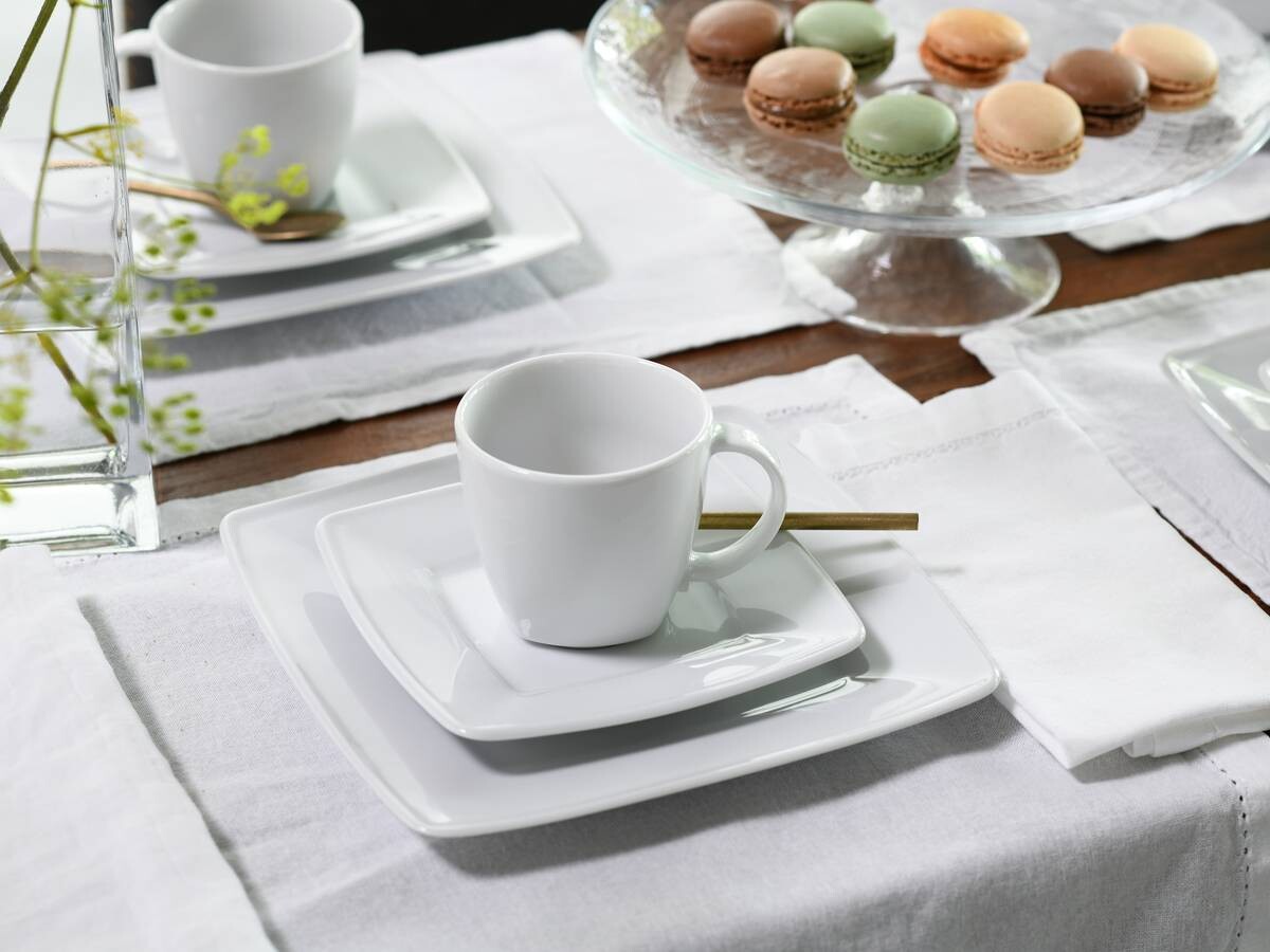 CreaTable Kaffeeservice Victoria weiß Porzellan 18 tlg.