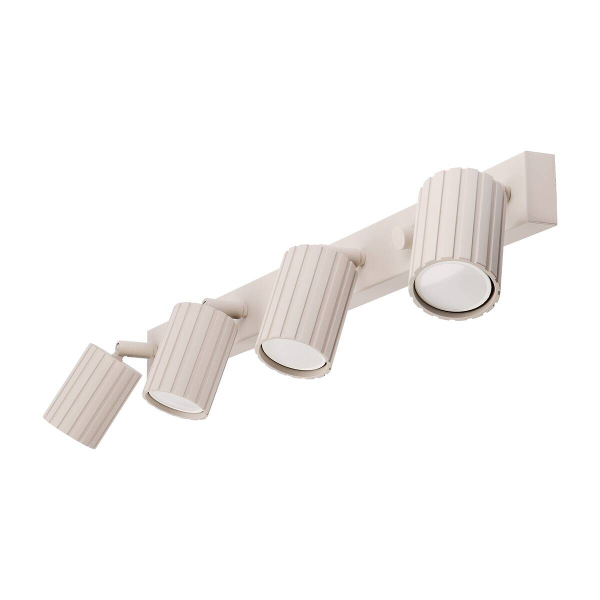 Lamkur Strahler Prisma beige Stahl B/H/L: ca. 6,5x16,5x81 cm 4 Brennstellen