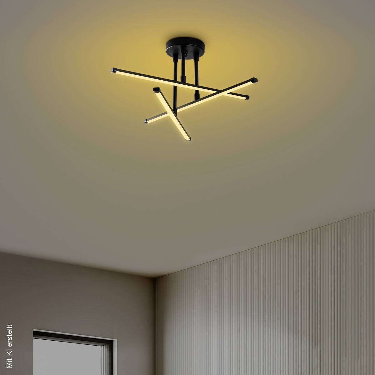 Opviq LED-Deckenleuchte schwarz B/H/T: ca. 51x26x51 cm