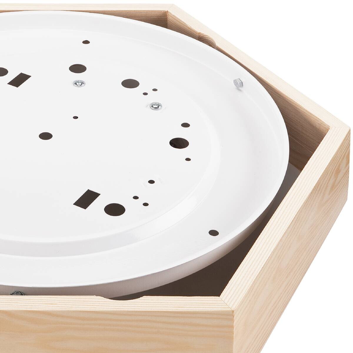 Lamkur Deckenleuchte kiefer Glas Holz B/H/L: ca. 44x12x44 cm 2 Brennstellen