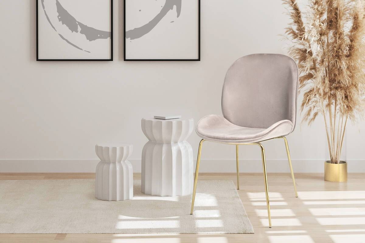 Stuhl Charlize 100 2er beige Microfaser B/H/T: ca. 48x87x59 cm