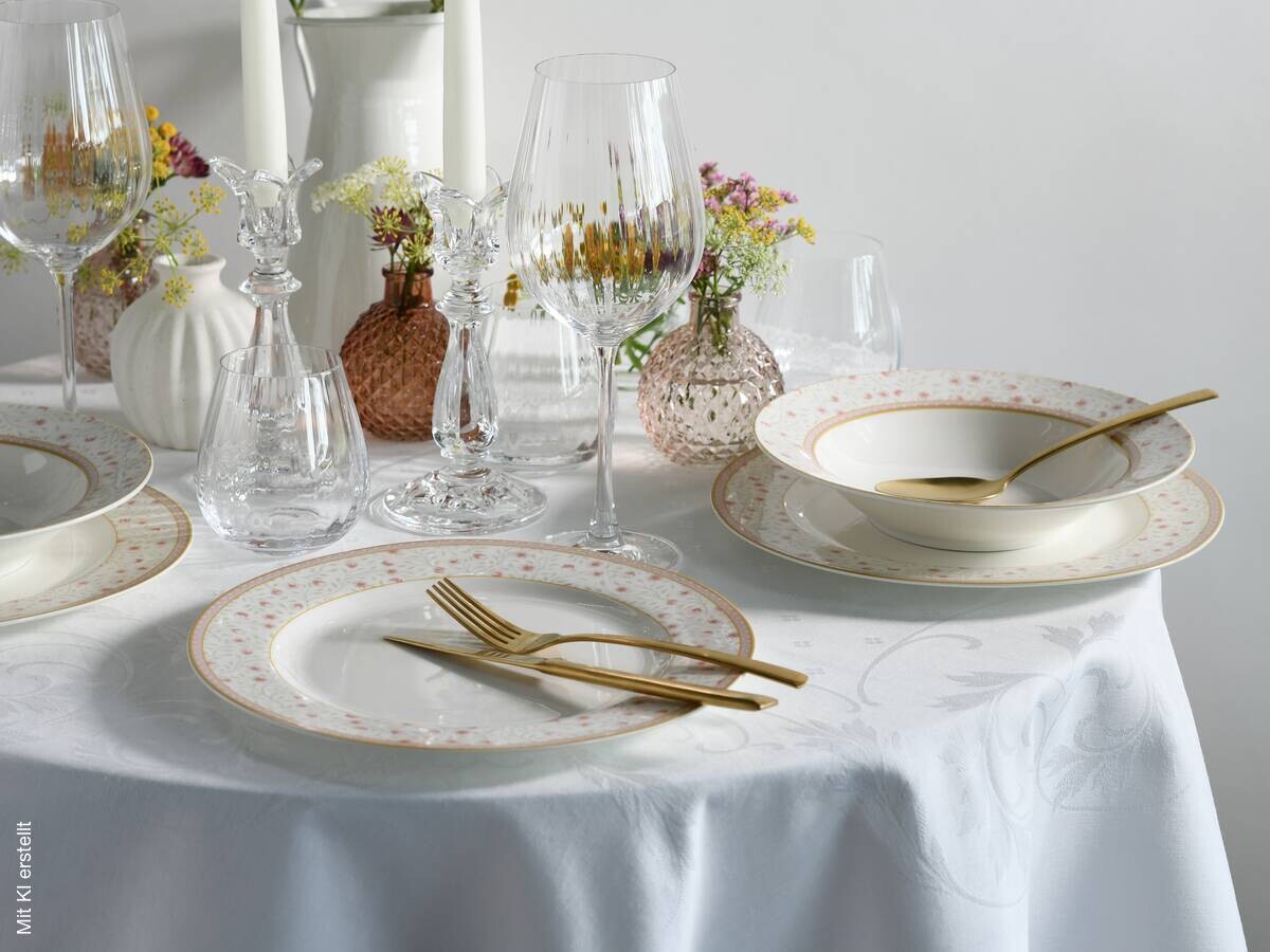 CreaTable Tafelservice Emilia weiß Porzellan 12 tlg.