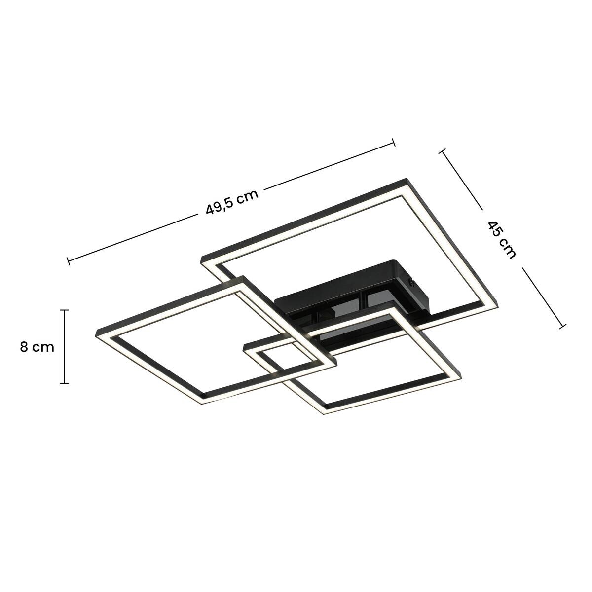 Nolo LED-Deckenleuchte Triple schwarz Kunststoff B/H/T: ca. 49,5x45x8 cm