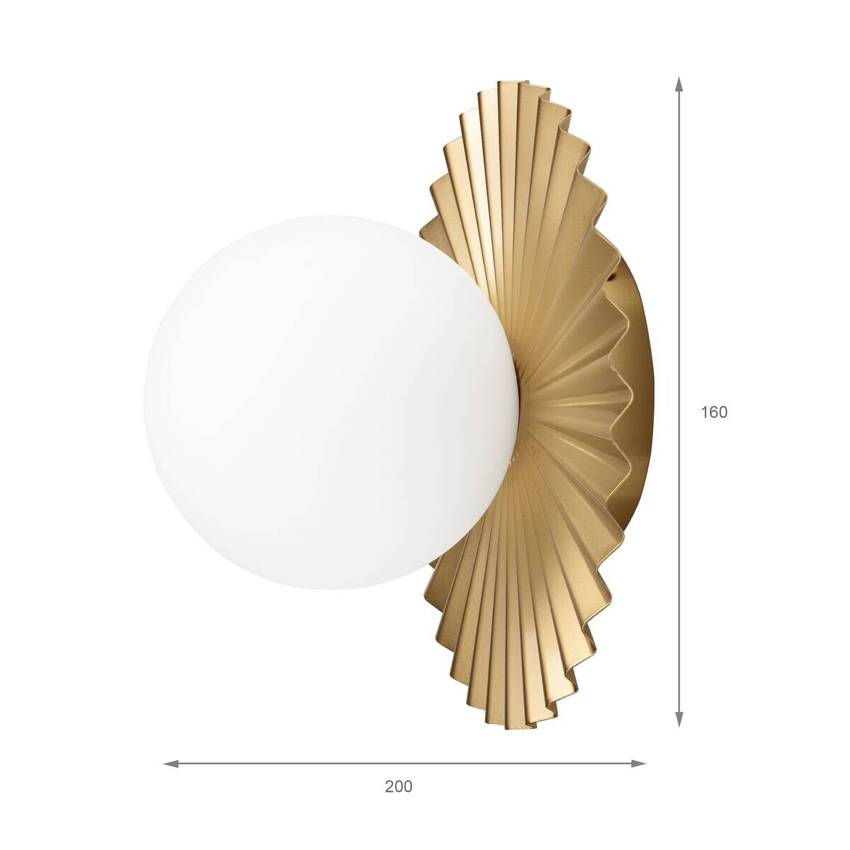 Lamkur Wandleuchte Kupfer Stahl Glas B/H/L: ca. 20x20x20 cm G9 1 Brennstellen