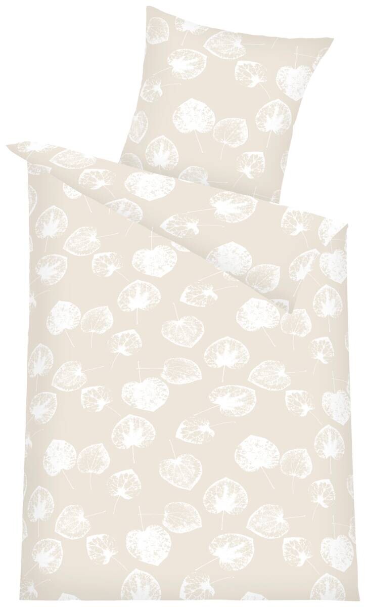 Sensation Baumwoll Bettwäsche Cotton touch natur weiß B/L: ca. 135x200 cm