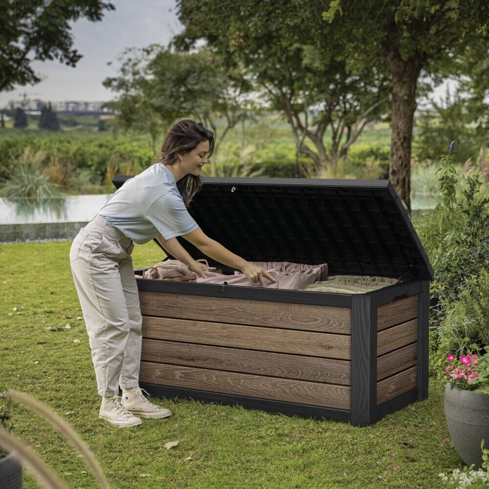 Keter Kissenbox Holzoptik Kunststoff B/H/L: ca. 72,4x64,4x155 cm