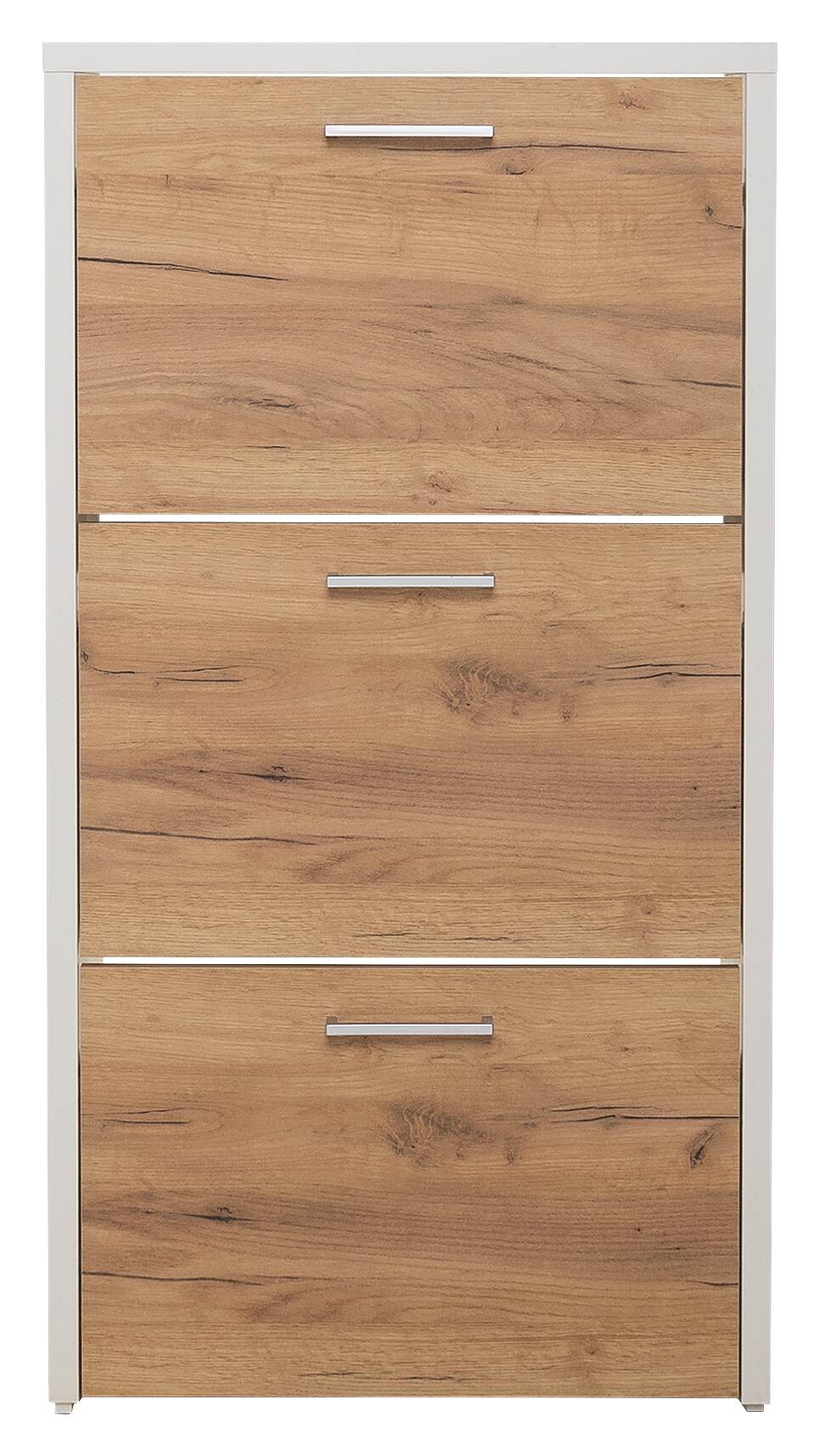 Schuhkipper Fulda weiß honig Eiche Nachbildung B/H/T: ca. 61x115x25 cm