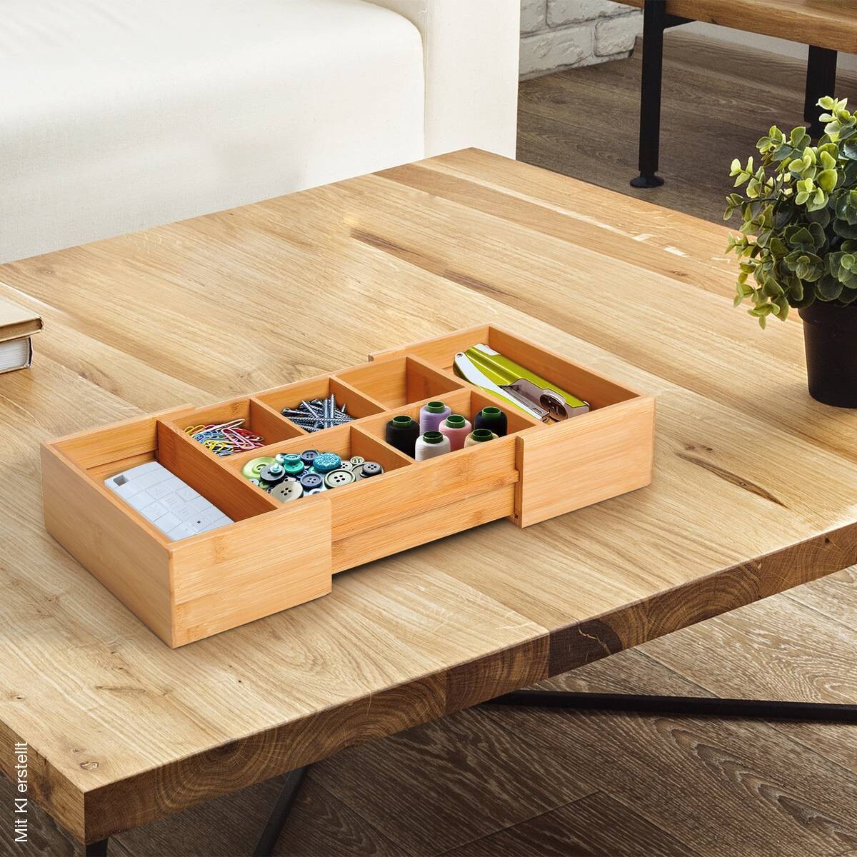 Aufbewahrungsbox 833-470 natur Bambus B/H/T: ca. 24,6x17,6x7 cm