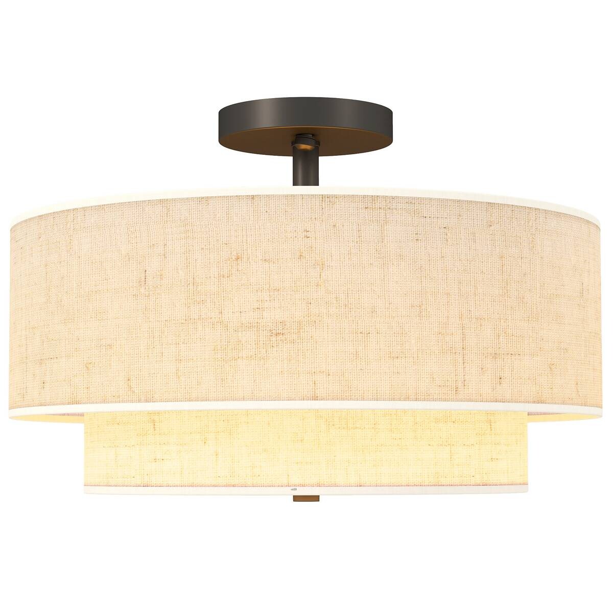 HOMCOM Deckenleuchte creme Metall Stoff B/H/L: ca. 40x26x40 cm E14 3 Brennstellen